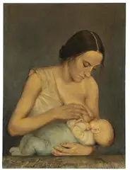 Stillende Mutter by Otto Dix, 1932, Oil on a massive wooden panel, sold Jun 2023