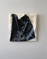 BLOB #3 by Steven Parrino, 1994, Mixed media. Black lacquer and silicone on canvas, sold Jun 2023