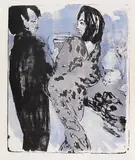 Emil Nolde, Junges Paar, 1913, Lithograph in colors