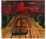Rainer Fetting, Quiet Pier, 1987, Oil on canvas and driftwood