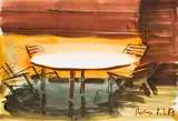 Gerhard Richter, Tisch mit Stühlen (8.1.87), 1987, Water-tempera and pencil on wove paper