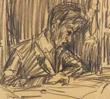 Ernst Ludwig Kirchner, Selbstbildnis, zeichnend