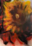 Otto Piene, Flower Sun, 1979, Mixed media with oil and soot