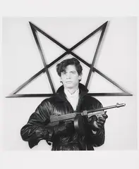 Self-portrait by Robert Mapplethorpe, 1983, Black and white photograph. Gelatine silver-pri..., sold Jun 2023