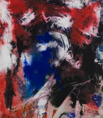 Umgeben von leuchtendem Rot by Fred Thieler, 1990, Mixed media on canvas, sold Jun 2023