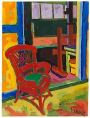 Karl Schmidt-Rottluff, Der rote Stuhl, 1951, Oil on canvas