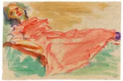 Ada liegend by Emil Nolde, 1907, Watercolor, sold Dec 2022