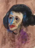 Emil Nolde, Frauenkopf mit schwarzem Haar