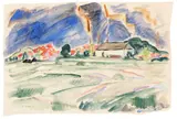 Fabrik by Erich Heckel, 1913, Watercolor and pencil, sold Dec 2022