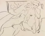 Akte im Atelier by Ernst Ludwig Kirchner, Um 1907, Black Chalk drawing, sold Dec 2022