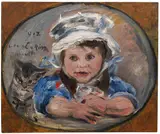 Lovis Corinth, Tochter Wilhelmine mit Katze Mizelonde