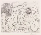 Pablo Picasso, Scène bacchique au minotaure, 1933, Etching