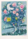La baie des anges au bouquet de roses by Marc Chagall, 1967, Lithograph in colors after a gouache, sold Dec 2022