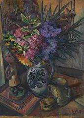 Emil Maetzel, Blumenstillleben, 1920, Oil on cardboard