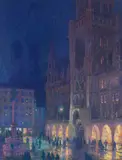 Charles Johann Palmié, München, Marienplatz, 1908, Oil on canvas