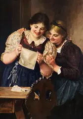 Franz Defregger, Der Liebesbrief, 1884, Oil on canvas