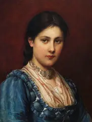 Mädchen im Dirndl by Franz Defregger, 1887, Oil on panel, sold Dec 2022