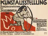 Max Pechstein, Plakat: Kunstausstellung Zurückgewiesener der Secession Berlin, 1910, Lithograph in colors, print in black, red and gray