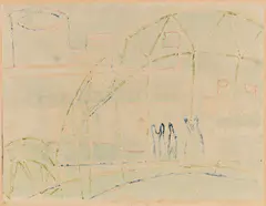 Überseebrücke by Rolf Nesch, 1932, Color Metalprint, sold Dec 2022