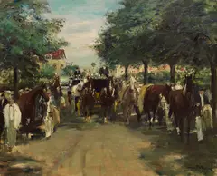 Otto Dill, Auffahrt zum Maimarkt, 1949, Oil on canvas