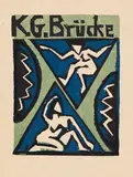 Einladung zur Ausstellung K.G. "Brücke" in der Galerie Fritz Gurlitt, Berlin by Erich Heckel, 1912, Woodcut in colors from two blocks, sold Dec 2022