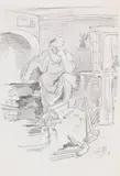 Wilhelm Busch, 3 Bll.: Handgreifliches Armutszeugnis (Bl. 1). Der Steuereintreiber (Bl. 2). Der Schmied (Bl. 3), Zwischen 1858-75, Drawings, India ink, pencil