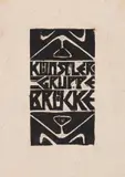 Titelvignette zum Programm der Künstlergruppe "Brücke" by Ernst Ludwig Kirchner, 1906, Woodcut, sold Dec 2022