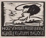 Max Pechstein, Einladungskarte II: "Holzschnitt = Ausstellung I der Künstlergruppe Brücke", 1906, Woodcut