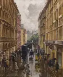 Charles (Karl) Vetter, Maffeistraße im Regen, 1913, Oil on canvas