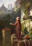 Carl Georg Naumann, Der entflogene Kanarienvogel, Wohl 1875, Oil on panel