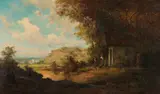 Willy Moralt, Mädchen vor Waldkapelle, Um 1910, Oil on panel