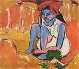 Ernst Ludwig Kirchner, Das blaue Mädchen in der Sonne, 1910, Oil on canvas