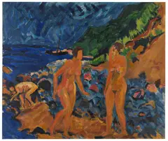 Erich Heckel, Figuren am Strand, 1912, Oil on canvas