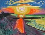 Max Pechstein, Sonnenuntergang an der See, 1921, Öl auf Leinwand