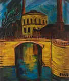 Erich Heckel, Gaswerk am Luisenufer, 1912, Oil on canvas