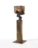 Fritz Koenig, Kleine Säulenkaryatide II, 1965, Bronze with gold-brown patina, partly polished