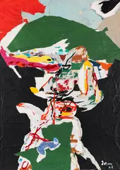 Asger Jorn, La surface des hautes profondeurs, 1968, Mixed media. Décollage. Various types of pa
