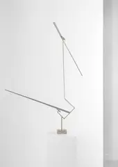 George Rickey, One up One down Excentric III, 1978–199, Kinetic stainless steel sculpture with two needles