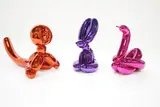 Jeff Koons, Balloon Swan (Magenta). Balloon Rabbit (Violet). Balloon Monkey (Orange), 2017, Multiple