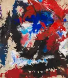 Fred Thieler, Von Rot umschlossen, 1979/1990, Mixed media on canvas
