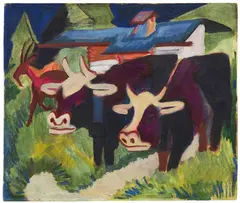 Ernst Ludwig Kirchner, Kühe auf der Alp, 1918/19, Oil on canvas