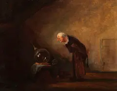 Carl Spitzweg, Der Alchimist (Chemicus), Ende 1840, Oil on paper, laminated on board