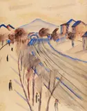 August Macke, Ölberg mit Bahngleisen II, 1912, Watercolor