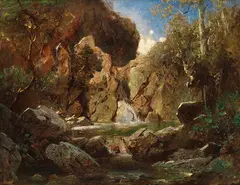 Carl Spitzweg, Felsenkessel mit Wildwasser, Um 1840, Oil on canvas