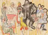 Ernst Ludwig Kirchner, Und Pippa tanzt, 1924, Mixed media. Wax chalks, watercolor and ink bru...