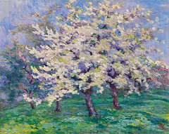 Blühende Apfelbäume by Willi Schlobach, 1924, Oil on canvas, laminated on board, sold Jun 2022