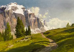 Piz Boè / Sella Gruppe by Edward Harrison Compton, 1940, Oil on canvas, sold Jun 2022
