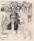 Ernst Ludwig Kirchner, Dinertafel-Sanatorium, 1916, Lithograph