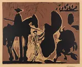 Avant la Pique II by Pablo Picasso, 1959, Linocut in colors, sold Jun 2022