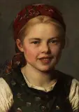 Franz Defregger, Dirndl mit Kappe
